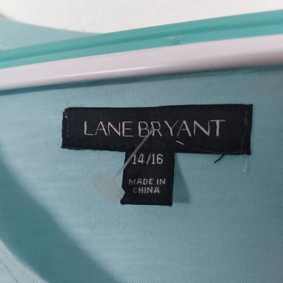 Lane Bryant V neck Top with Knotted Lattice Short Sleeves - Picture 6 of 7